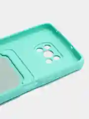 Бирюзовый чехол Xiaomi Poco X3 NFS X3 Pro (Сяоми Поко Х3 Х3 Про), с карманом для карт