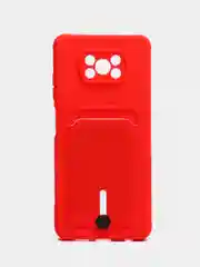 Красный чехол Xiaomi Poco X3 NFS X3 Pro (Сяоми Поко Х3 Х3 Про), с карманом для карт