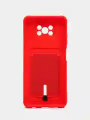 Красный чехол Xiaomi Poco X3 NFS X3 Pro (Сяоми Поко Х3 Х3 Про), с карманом для карт