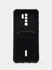 Черный чехол для Xiaomi Redmi 9, Сяоми Редми 9, с карманом для карт