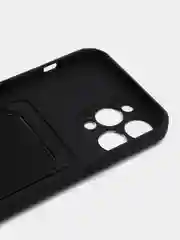 Черный чехол для iPhone 15/14/13/12/11/Pro/Max/Mini/Plus/X/Xr/Xs/7/8 Plus/SE с карманом для карт