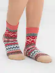 Коралловый носки шерстяные, новогодние, зимние, женские