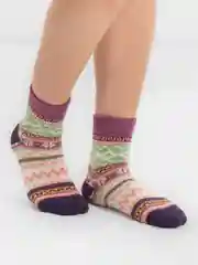 Фуксия носки шерстяные, новогодние, зимние, женские