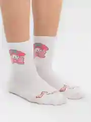 Женские носки белые, с принтом