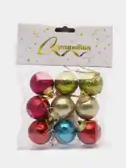 Разноцветный новогодние шары 3 см, набор 9 шт елочных игрушек