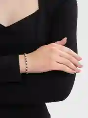 Черный браслет на руку блестящий , со стразами, женский, детский