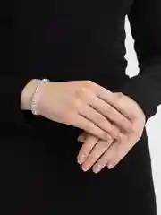 Белый браслет на руку блестящий , со стразами, женский, детский