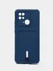 Синий чехол для Xiaomi Redmi 10C, Poco C40 / Сяоми Редми 10С, Поко С40, с карманом для карт