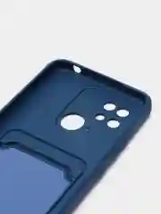 Синий чехол для Xiaomi Redmi 10C, Poco C40 / Сяоми Редми 10С, Поко С40, с карманом для карт