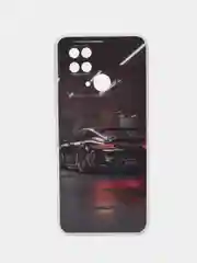 Бордовый чехол для Xiaomi Redmi 10C, Poco C40 / Сяоми Редми 10С, Поко С40, силиконовый, с рисунком