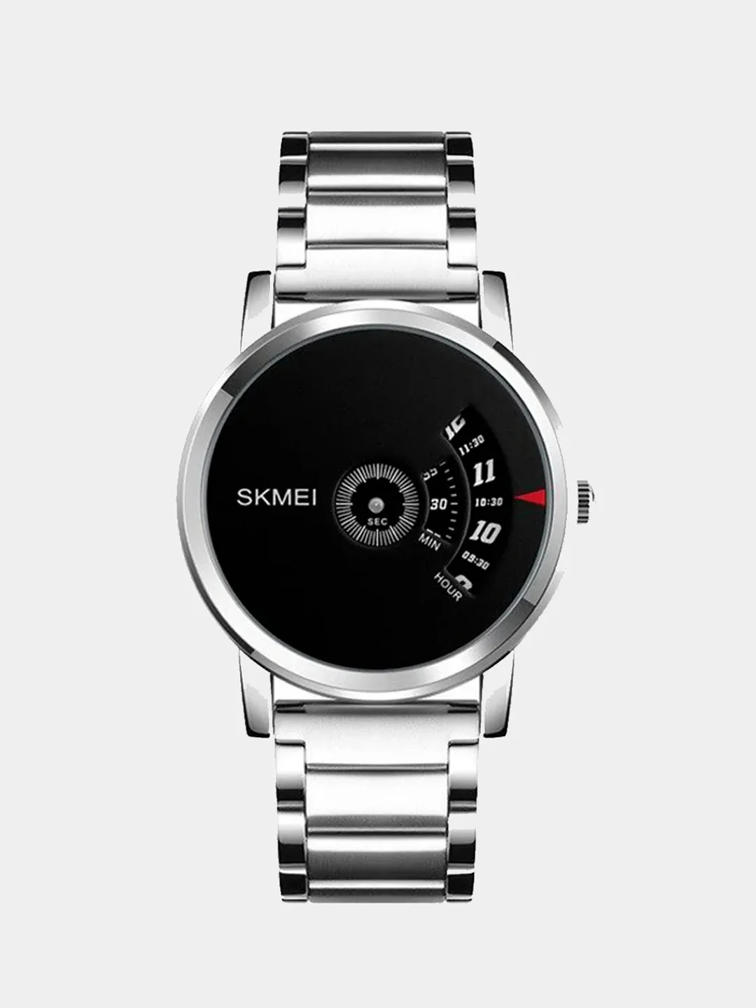 Серый мужские часы Skmei "1260", наручные в жестяной коробке