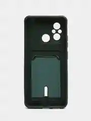 Зеленый чехол для Xiaomi Redmi 12C (Сяоми Редми 12С), с карманом для карт