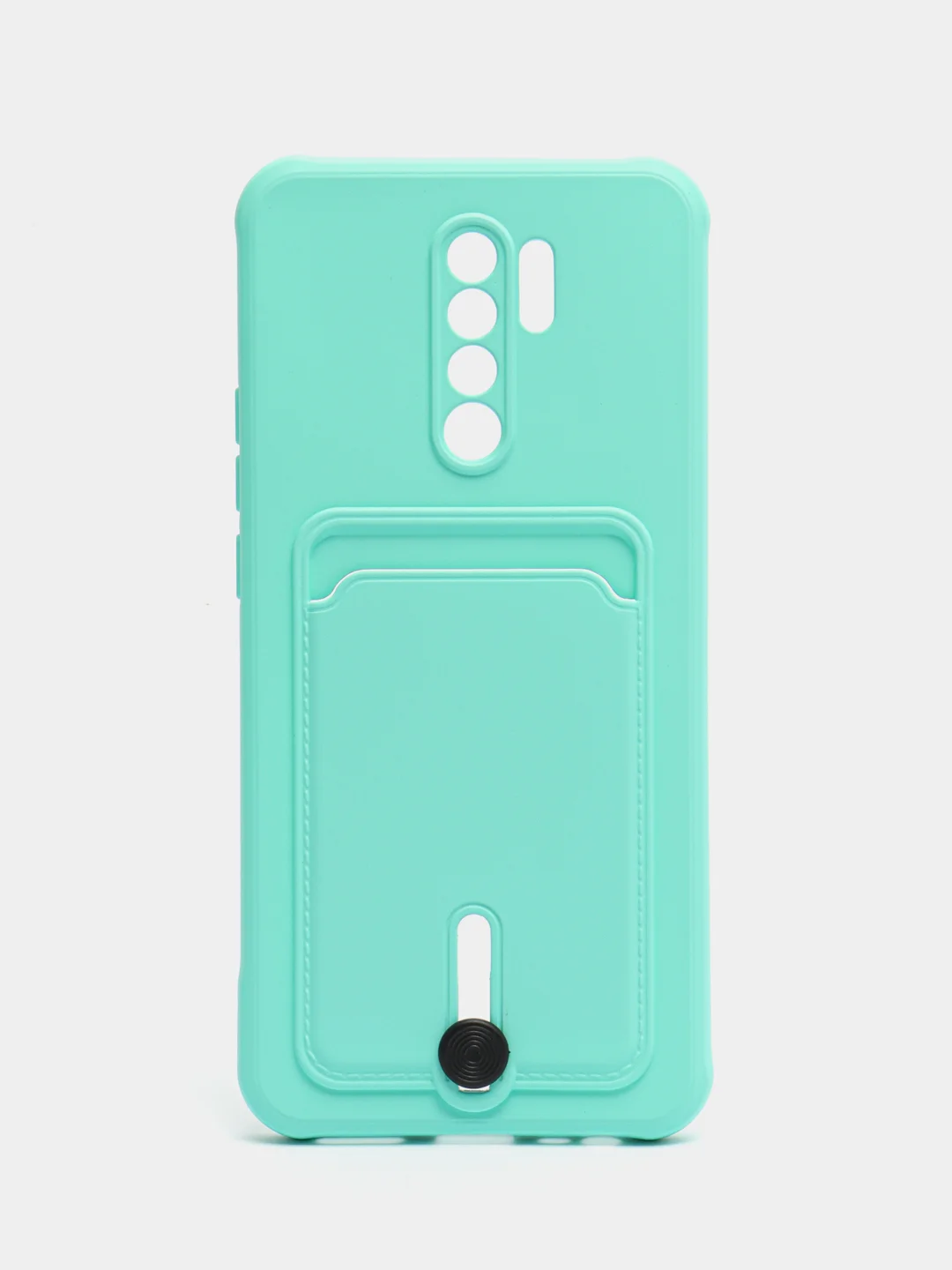 Бирюзовый чехол для Xiaomi Redmi 9, Сяоми Редми 9, с карманом для карт