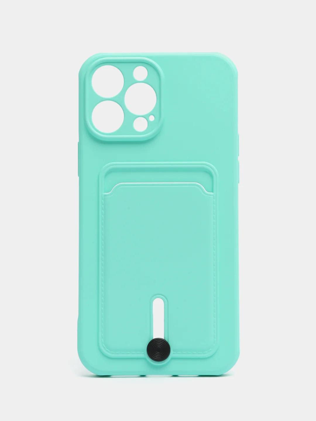Бирюзовый чехол для iPhone 15/14/13/12/11/Pro/Max/Mini/Plus/X/Xr/Xs/7/8 Plus/SE с карманом для карт