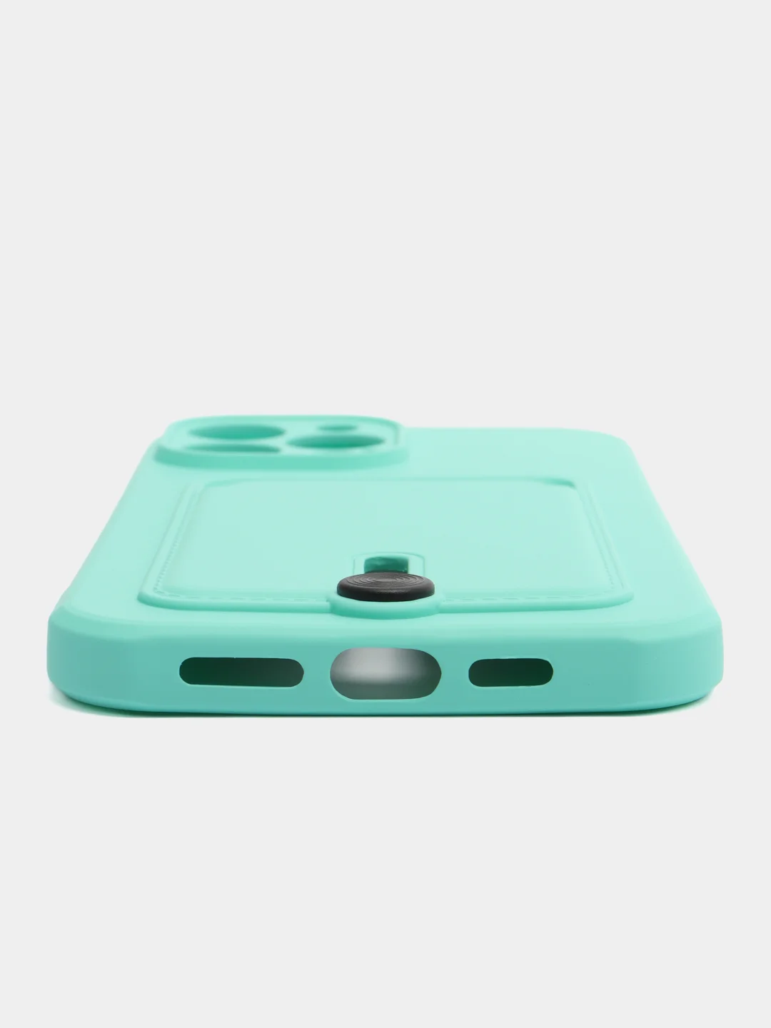 Бирюзовый чехол для iPhone 15/14/13/12/11/Pro/Max/Mini/Plus/X/Xr/Xs/7/8 Plus/SE с карманом для карт