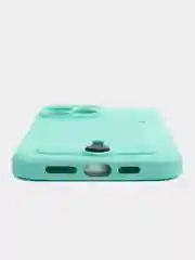 Бирюзовый чехол для iPhone 15/14/13/12/11/Pro/Max/Mini/Plus/X/Xr/Xs/7/8 Plus/SE с карманом для карт