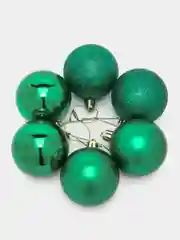 Зеленый новогодние шары, 6 см, набор елочных игрушек, 6 шт