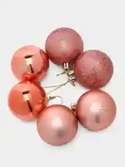 Розовый новогодние шары, 6 см, набор елочных игрушек, 6 шт