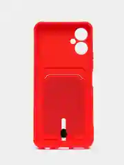 Красный чехол для Tecno Spark 9 Pro (Техно Спарк 9 Про), с карманом для карт