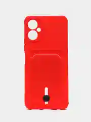 Красный чехол для Tecno Spark 9 Pro (Техно Спарк 9 Про), с карманом для карт