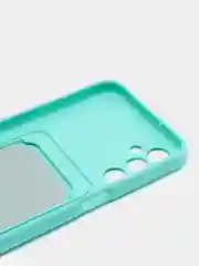 Бирюзовый чехол для Samsung Galaxy A24 (Самсунг Галакси А24), с карманом для карт