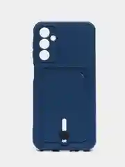 Синий чехол для Samsung Galaxy A24 (Самсунг Галакси А24), с карманом для карт