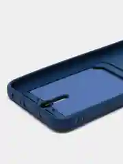 Синий чехол для Samsung Galaxy A24 (Самсунг Галакси А24), с карманом для карт