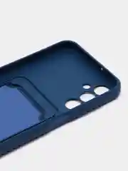Синий чехол для Samsung Galaxy A24 (Самсунг Галакси А24), с карманом для карт