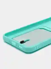 Бирюзовый чехол для Samsung Galaxy A34, Самсунг Галакси А34, с карманом для карт