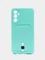 Бирюзовый чехол для Samsung Galaxy A34, Самсунг Галакси А34, с карманом для карт