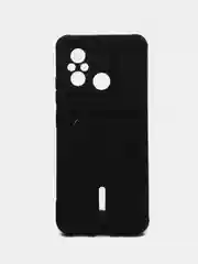 Черный чехол для Xiaomi Redmi 12C (Сяоми Редми 12С), с карманом для карт