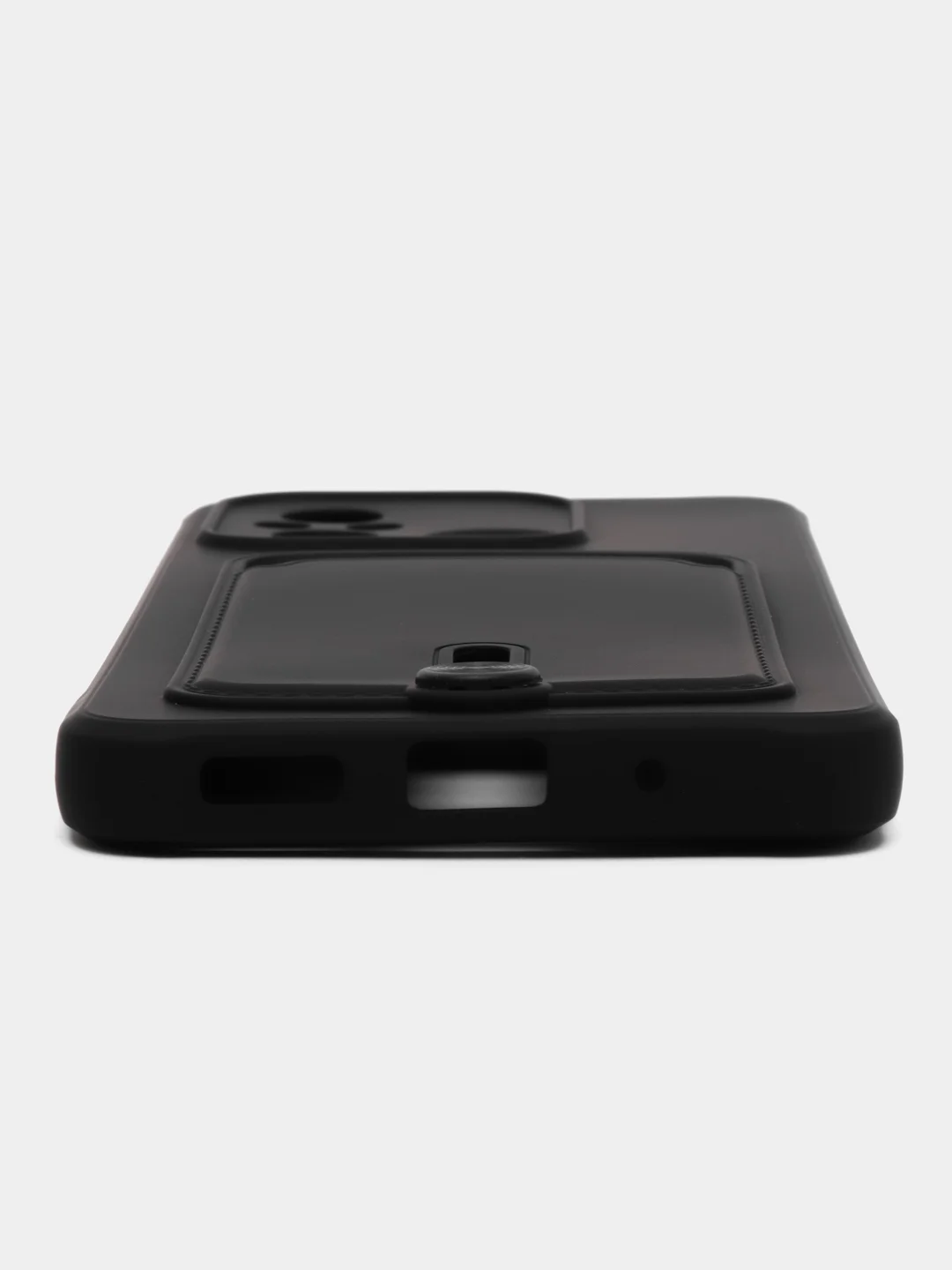Черный чехол для Xiaomi Redmi 12C (Сяоми Редми 12С), с карманом для карт