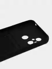 Черный чехол для Xiaomi Redmi 12C (Сяоми Редми 12С), с карманом для карт