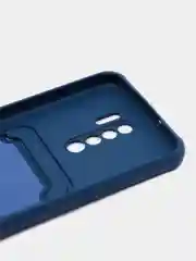Синий чехол для Xiaomi Redmi 9, Сяоми Редми 9, с карманом для карт