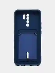 Синий чехол для Xiaomi Redmi 9, Сяоми Редми 9, с карманом для карт