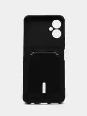 Черный чехол для Tecno Spark 9 Pro (Техно Спарк 9 Про), с карманом для карт