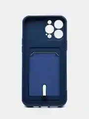 Синий чехол для iPhone 15/14/13/12/11/Pro/Max/Mini/Plus/X/Xr/Xs/7/8 Plus/SE с карманом для карт