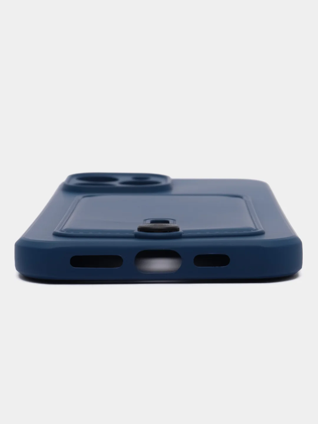 Синий чехол для iPhone 15/14/13/12/11/Pro/Max/Mini/Plus/X/Xr/Xs/7/8 Plus/SE с карманом для карт