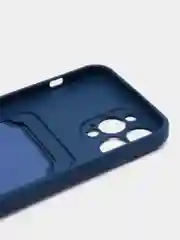 Синий чехол для iPhone 15/14/13/12/11/Pro/Max/Mini/Plus/X/Xr/Xs/7/8 Plus/SE с карманом для карт