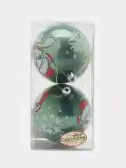 Новогодние шары "Тигрёнок" 8 см (набор 2 шт), бирюза