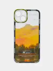 Манго чехол для iPhone 11, 12, 13, 14, 15 Pro Max Plus, с принтом, защитой камеры