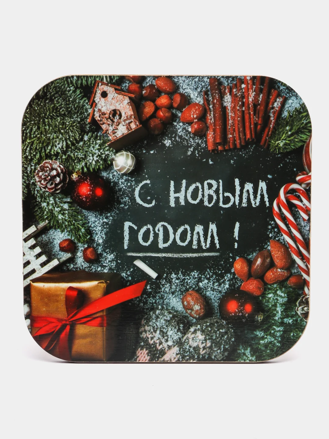 Зеленый подставка под горячее голубой дракон, 14,5 см, из дерева, Новый год 2024