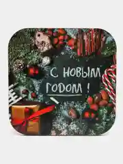 Зеленый подставка под горячее голубой дракон, 14,5 см, из дерева, Новый год 2024