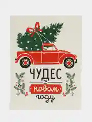Красный подарочный набор с носочками "Пушистая елочка", мужчинам, женщинам