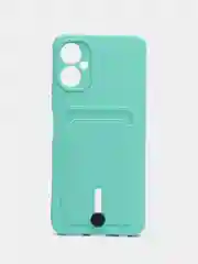 Бирюзовый чехол для Tecno Spark 9 Pro (Техно Спарк 9 Про), с карманом для карт