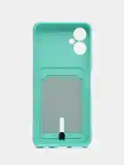 Бирюзовый чехол для Tecno Spark 9 Pro (Техно Спарк 9 Про), с карманом для карт