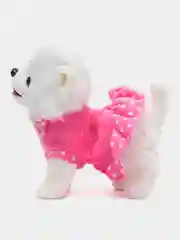 Розовый собака с поводком