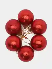 Красный новогодние шары, 4 см, 6 шт украшений на елку в наборе с блестящим напылением