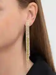 Серьги длинные, сережки висячие со стразами