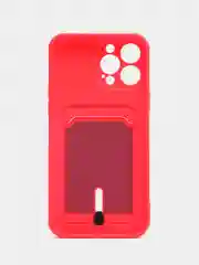 Фуксия чехол для iPhone 15/14/13/12/11/Pro/Max/Mini/Plus/X/Xr/Xs/7/8 Plus/SE с карманом для карт